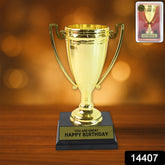 Golden Birthday Trophy – “You Are Great Happy Birthday” Plastic Award with Base